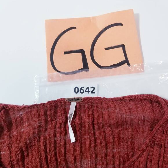 Free People Tunic Knit Top Button Front Long Sleeves - Picture 10 of 10